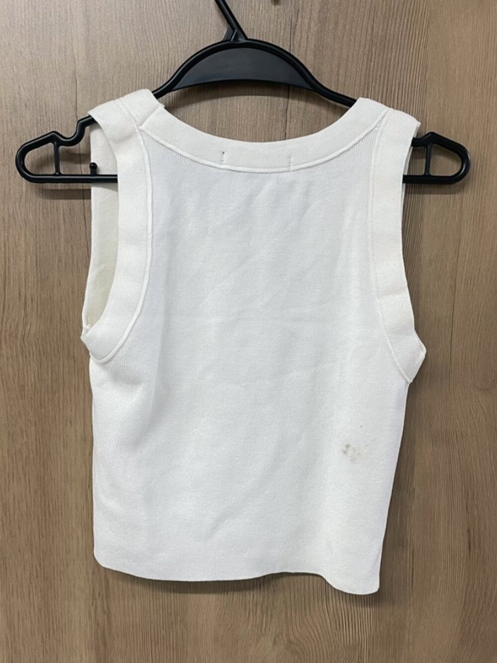 Miu Miu Off‑White Embossed Logo Knit Crop Tank Top - Picture 6 of 6